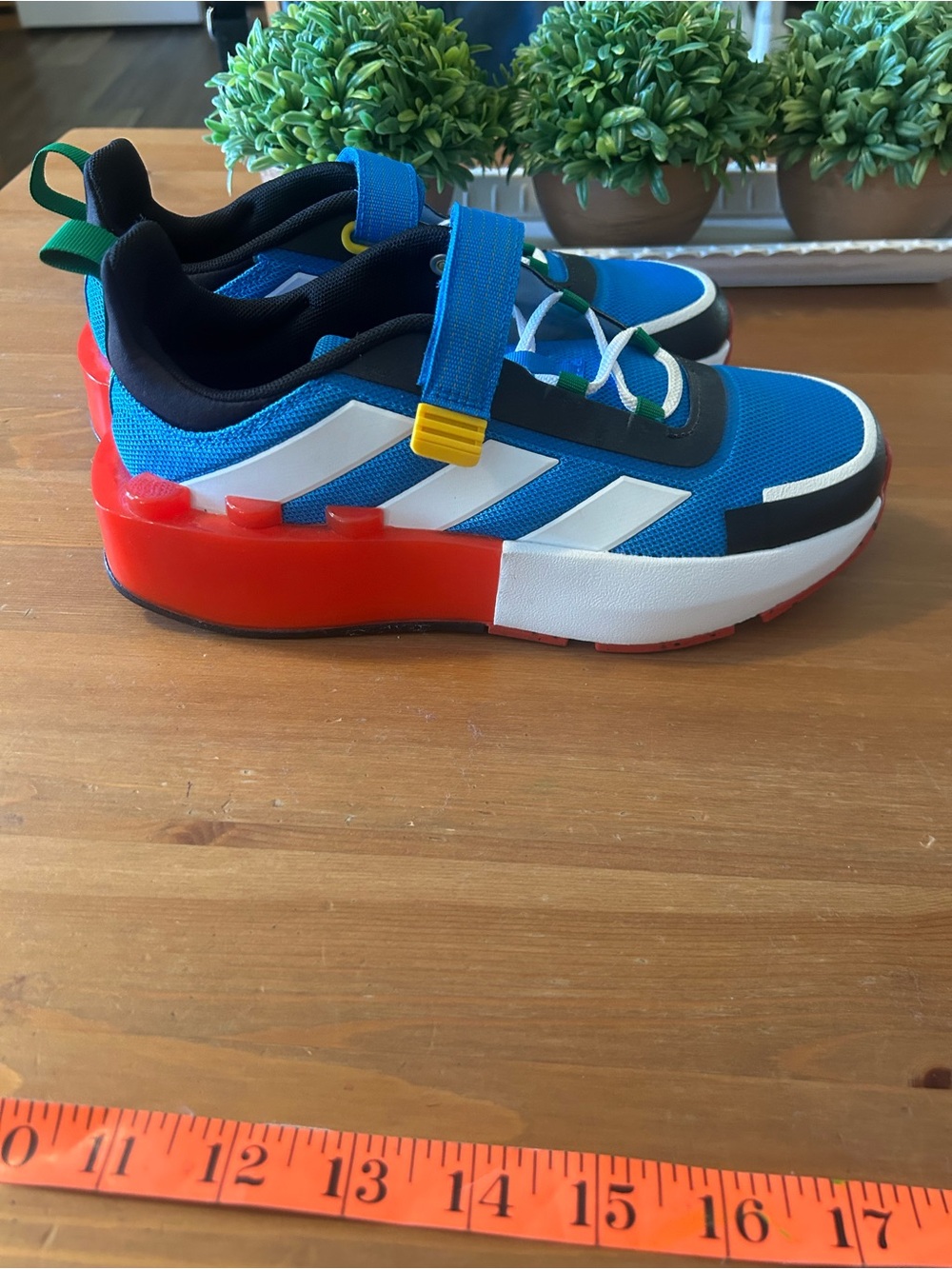 NEW adidas x Lego® Tech RNR Elastic Lace Shoes Kids', Blue, Size 4 1/2